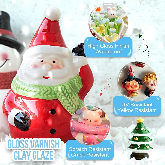 Air Dry Clay Glaze - 7oz/200ml Clay Varnish, Polymer Clay Glaze, High Gloss Clay Sculpture Sealant for Air Dry Clay Pottery - Waterproof Scratch Resistant Gloss Varnish Clay Glaze for Ceramics