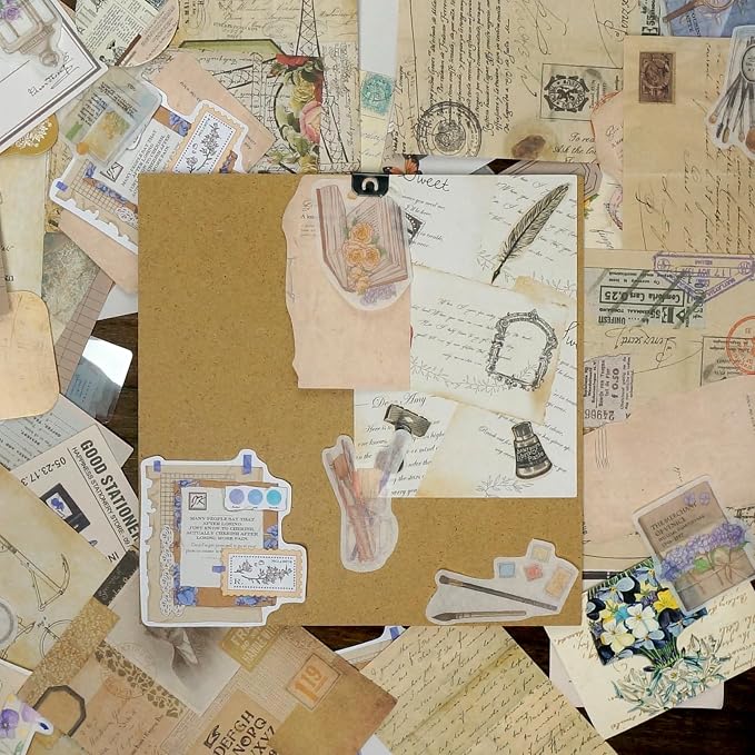 260 PCS Vintage Scrapbooking Supplies Kit for Beginners (Academy)