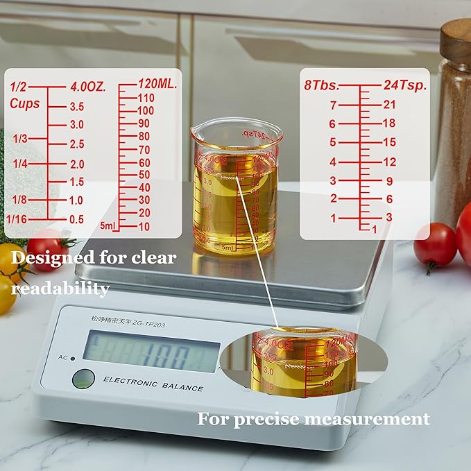 Ackers BORO3.3 4 oz/120 ml Glass Measuring Cup with V-Shaped Spout, 1 Count