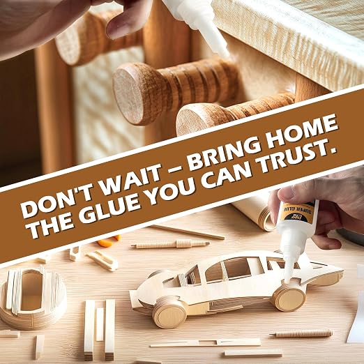 Wood Super Glue Liquid, Clear Instant Cyanoacrylate Adhesive for Wood Crafts Repair Woodworking, All Purpose CA Glue for Shoe Ceramic Plastic Leather Glass Model Metal Pottery Aquarium Porcelain Stone
