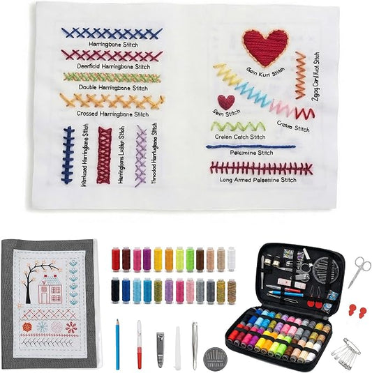 FingTip Embroidery Kit for Beginners, Embroidery Stitch Book for Adults Kids, DIY Stitch Gifts (106 Different Patterns)