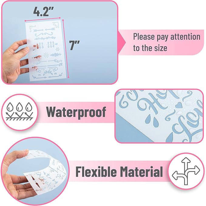 Mr. Pen- Bible Journaling Stencil Set, 4.2 x 7 Inch, 14 Sheets