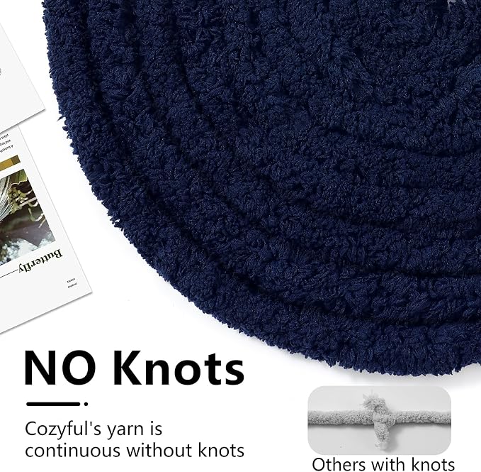 Cozyful Chunky Yarn for Hand Knitting - #10 Chunky Chenille Yarn, Jumbo Big Thick Chunky Yarns for Crocheting, Super Bulky Chunky Knit Blanket Yarns, 8 Skein (22 yds 8 oz Each Skein), Navy Blue