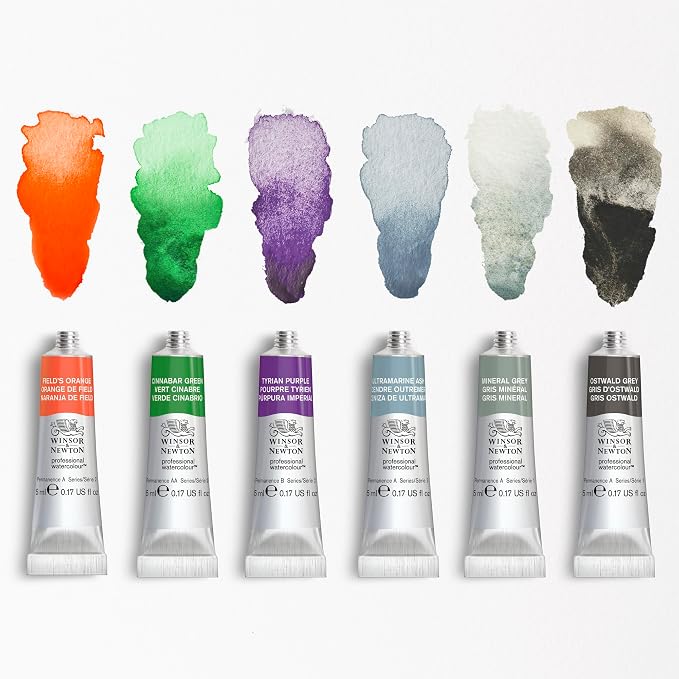 Winsor & Newton Professional Watercolour, Revival, 6x5ml Tubes Set | 6x5ml Tubes, Unrivalled Transparency, Single Pigment Vibrant Colors, Archival Permanence, Heritage Brand, Finest Pigments