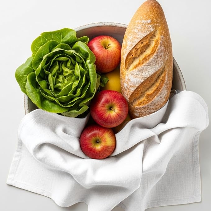 LITO LINEN AND TOWEL Flour Sack Towels – 100% Cotton, 28x28 Inches, Highly Absorbent, Embroidery-Ready Tea Towels for Kitchen & Crafts, Farmhouse Decor, Pack of 6 White