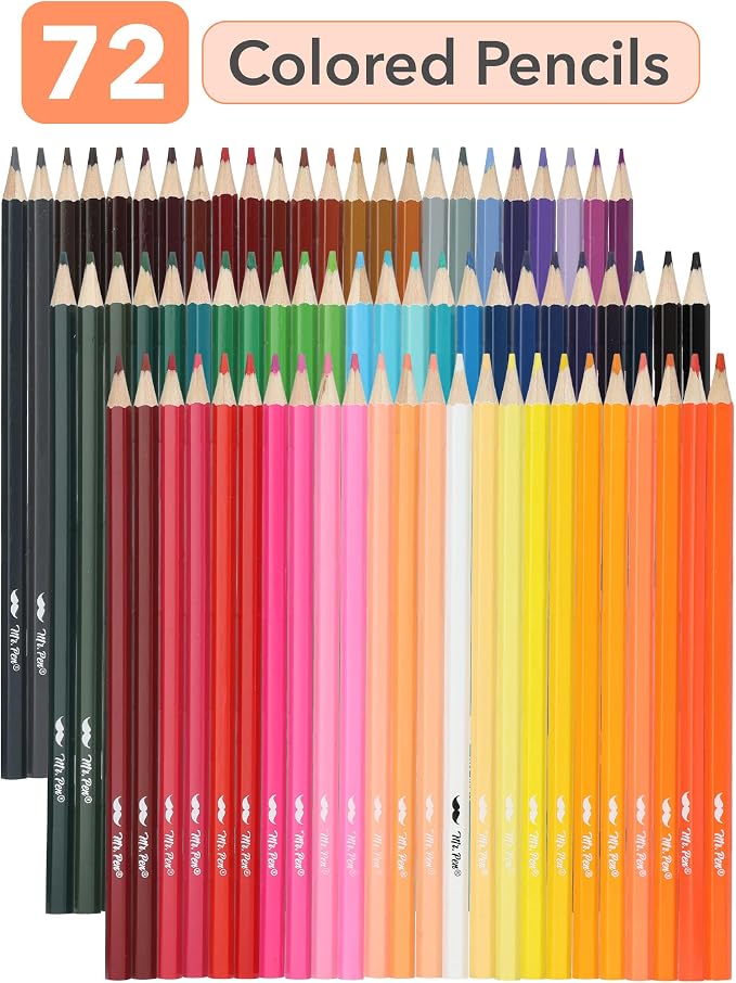 Mr. Pen- Colored Pencils, 72 Pack, Soft Core Pre-Sharpened | Color Pencils Bulk for Adult and Kids Coloring Book, Drawing, Sketching, Teacher Supplies, Classroom Prizes, Kids Party Favor