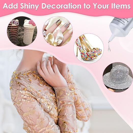 B-7000 Jewelry Glue Clear, 4 PCS 25ML Rhinestone Adhesive with Precision Tip for Paper Crafts, Card Making, Jewelry Stone, Metal, Nail Art, All Purpose