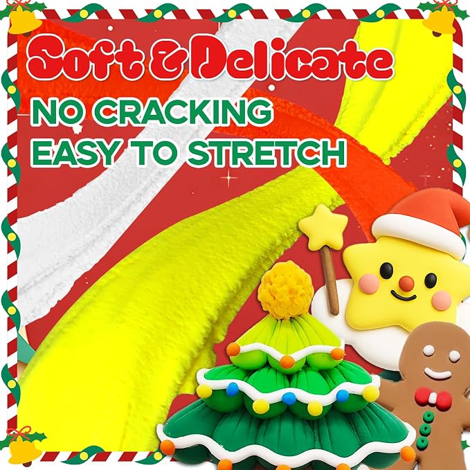 MuseLuxe Air Dry Clay - 12 Boxes Christmas Modeling Clay Kit | 8 Sculpting Tools,Safe & Non-Toxic,DIY Magic Gifts Toys for Boys,Girls,Kids