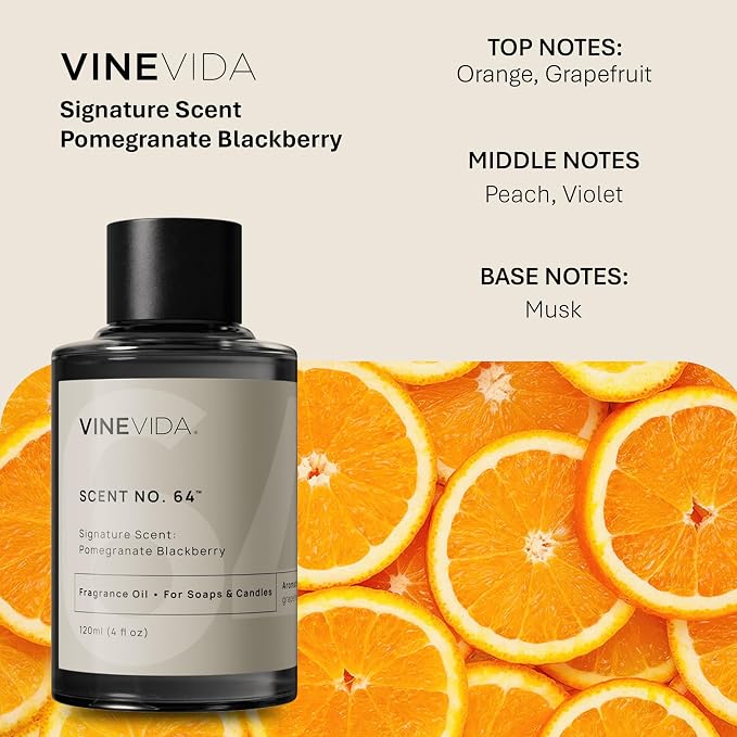 VINEVIDA [4oz] NO. 64 Fragrance Oil for Candle Making - Made in USA Oil Scents - Scents for Soap Making - Candle Fragrance Oil