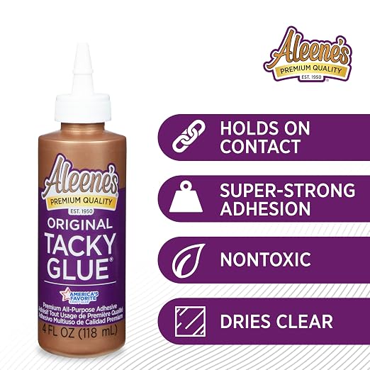 Aleene's Original Tacky Glue, All Purpose Adhesive, Perfect for Crafts and DIY Projects, Dries Fast and Clear, 4 fl oz 3-Pack