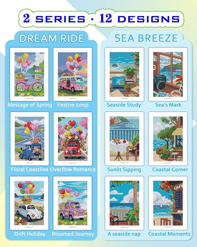 forever young Minigem Sea Echo & Dream Journey Diamond Art Kits, 5x7in Card