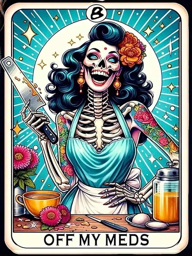 5D Skull Skeleton Chef Diamond Art kits for Adults Beginners 12x 16Inch | Tarot Diamond Painting Kit DIY Full Round Drill Paint by Diamonds Dot Gem Art for Adult, Home Wall Decor