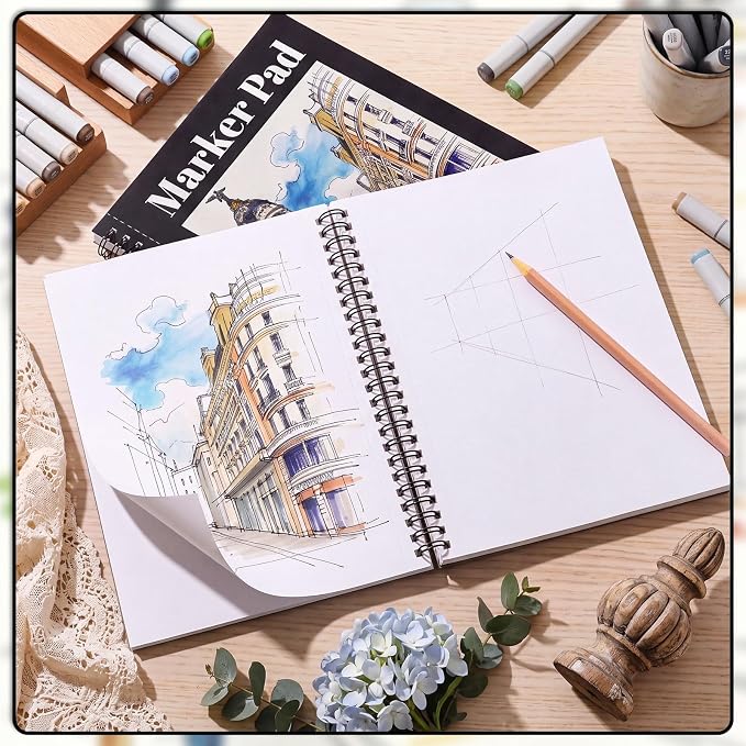 Marker Paper Pad 7.6 × 10 in, 𝗣𝗥𝗘𝗠𝗜𝗨𝗠 Smooth Bleed-Resistant Paper