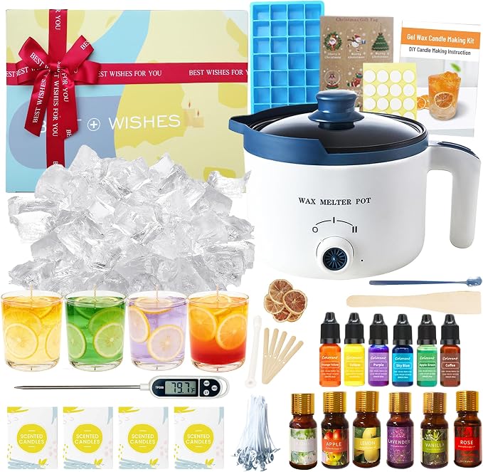 Transparent Gel Wax Candle Making Clear Kit with Electric Wax Melting Pot