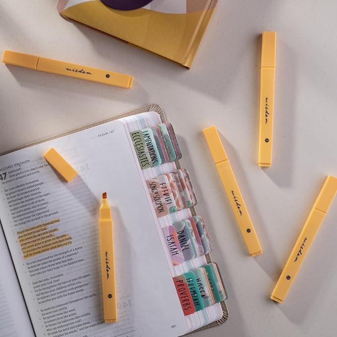 DIVERSEBEE Bible Highlighters with Soft Chisel Tip, No Bleed (Yellow)