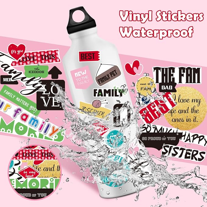 Chinco 30 Sheet Family Friend Theme Scrapbooking Sticker Decals