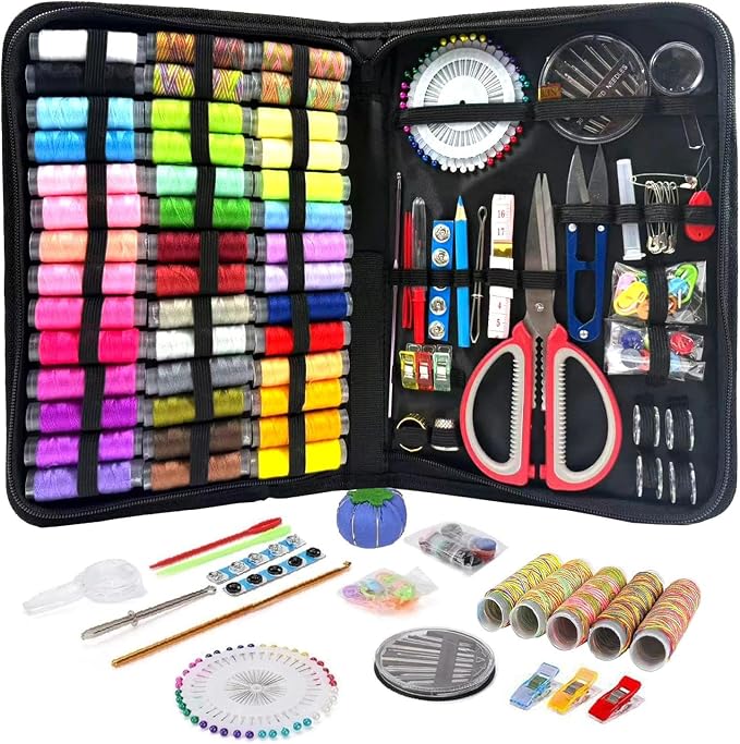 197PCS Sewing Kit for Adults, 43 XL Thread Spool, Beginners with Advanced Large Sewing Sets, Suitable for Travelers, Adults, Children, Beginners, Emergency Items, DIY and Family Sewing Kit