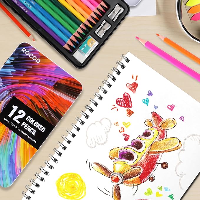 12-Color Colored Pencils Professional Coloring Pencils for Adults Art Color Drawing (Pack of 3)