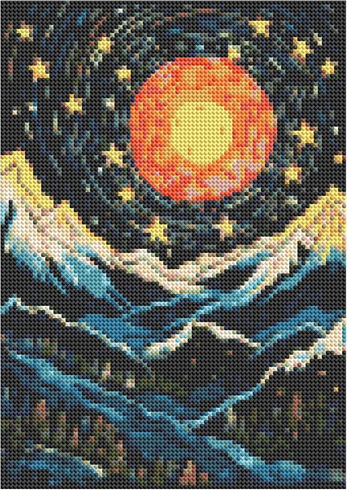 DOTSOPS Mountain Diamond Art Painting Kits DIY Paint by Diamonds for Adults | Crafts DIY 5D Diamond Art Packs Kits for Adults,Round Full Drill for Beginner,Home Wall Decoration Gift 11.8 x 15.7 Inches