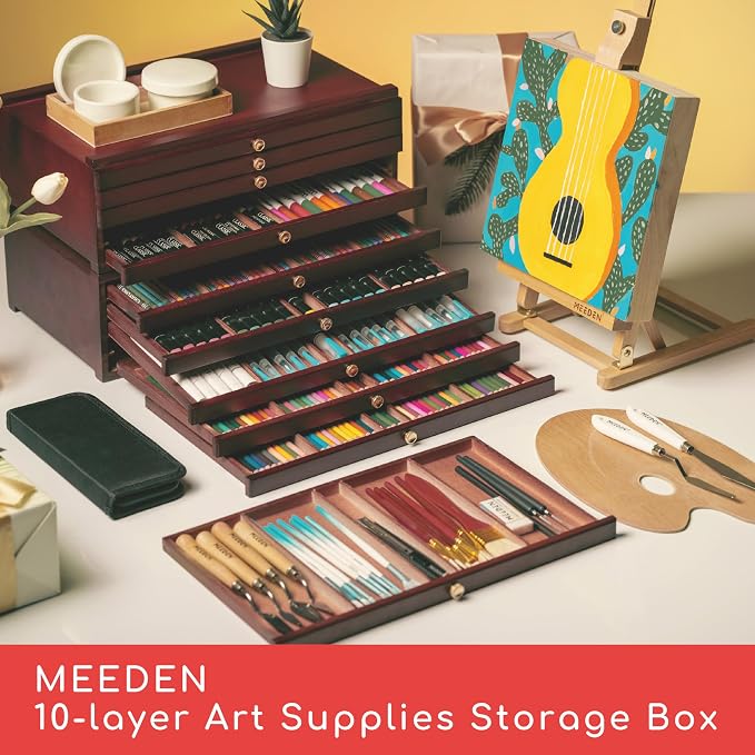 MEEDEN Art Supply Storage Box: 10 Drawers Pencil Organizer Craft Storage