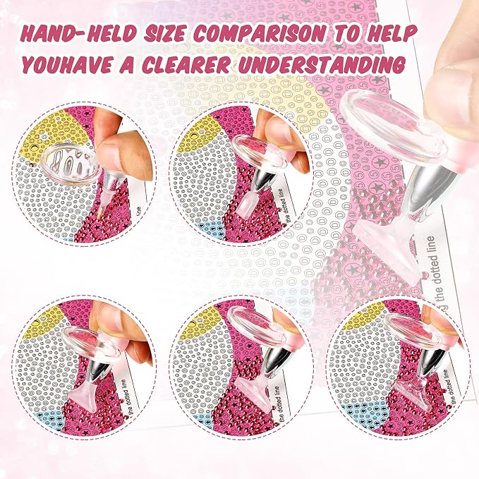Chuangdi 2 Pcs Diamond Painting Art Drill Pen with Light,Purple, Pink
