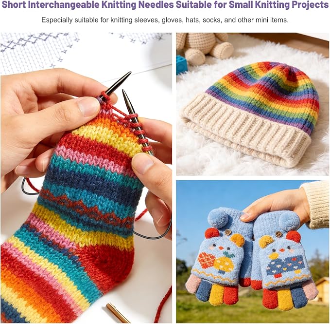 Katech Short Interchangeable Knitting Needles Set-Circular Knitting Needles