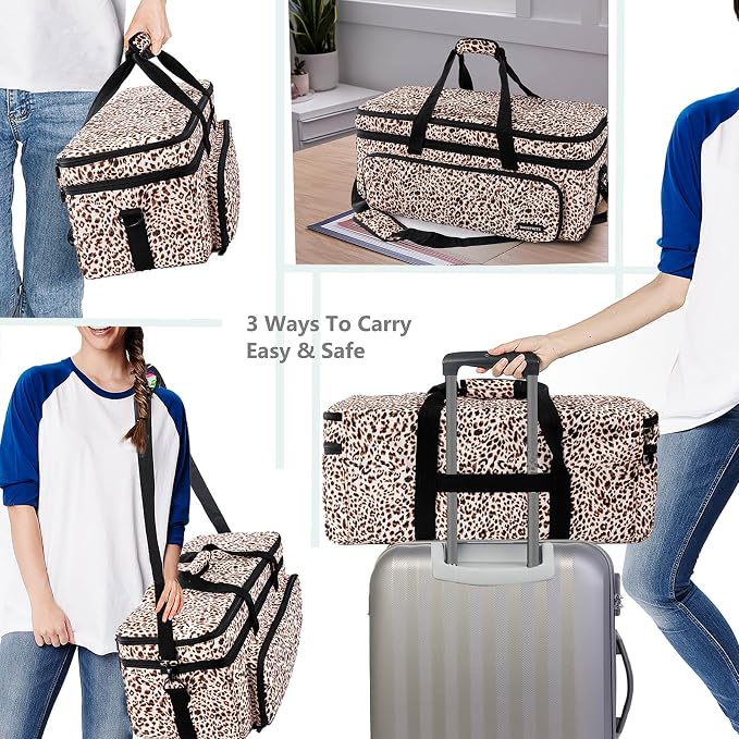 Double Layer Carrying Case with Cutting Mat Pocket & Accessories Storage
