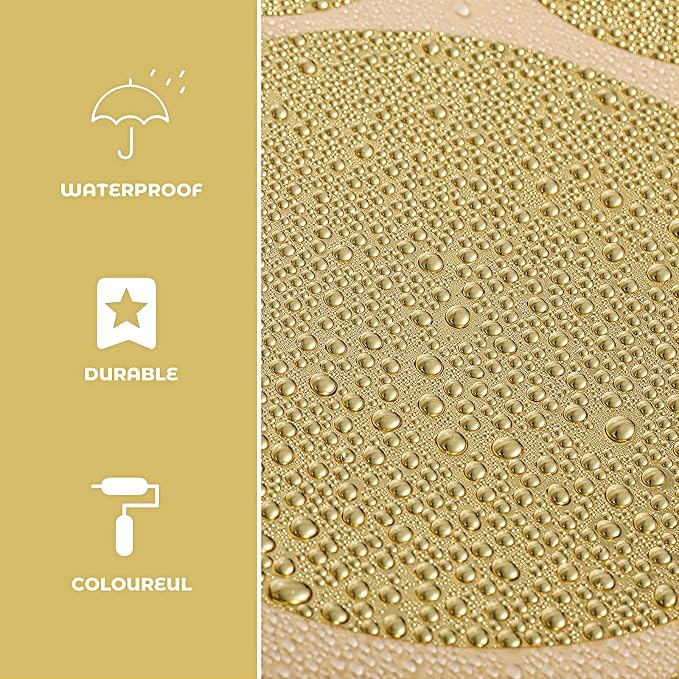 Zonon 264 Pcs Polka Dot Wall Stickers Peel and Stick Vinyl Circle Gold