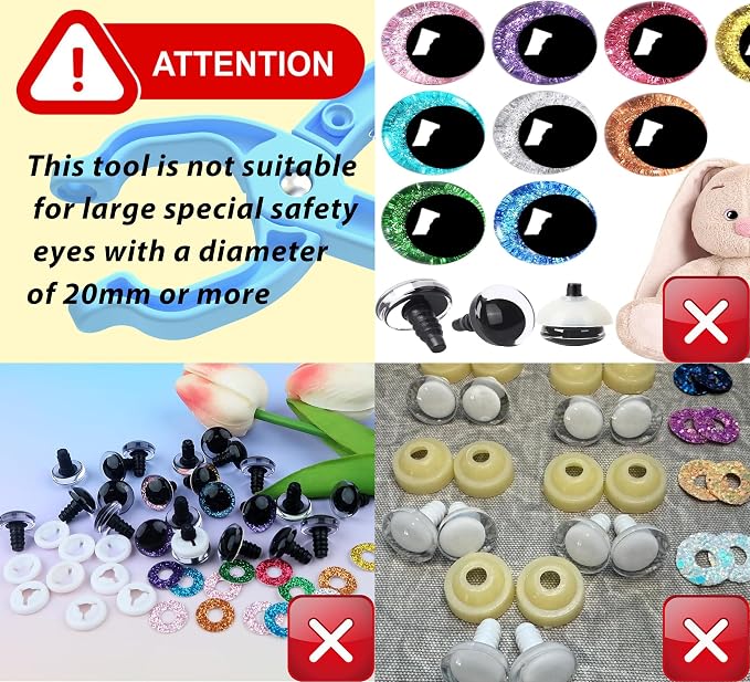 GEOCCI Safety Eye Tool Auxiliary Tool for Attaching Safety Eyes for Crocheting Safety Eyes Crochet Tools for Amigurumi Crochet & Stuffed Animal Eyes Making Supplies Tool（Purple）