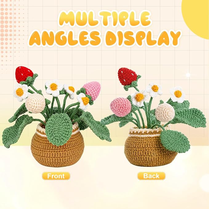 Crochet Kit for Beginners, Crochet Plant Kit,Knitting Kit(Strawberry)
