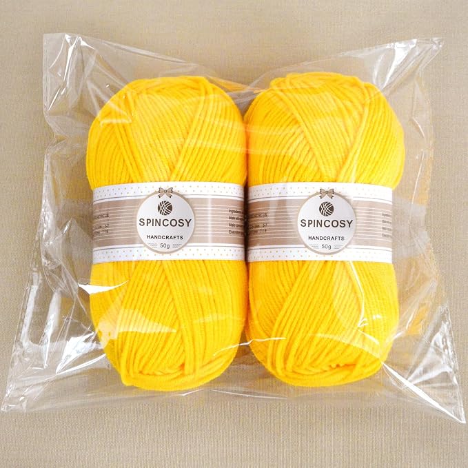 2 Pcs Crochet Yarn, Feels Soft 280 Yards Assorted Colors 4ply Acrylic Yarn for Crochet & Hand Knitting - Bright Red
