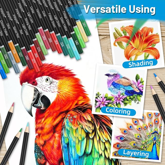136 PCS Colored Pencils Set for Adult Coloring Books, 120 Colored Pencils | with Sketchbook, Coloring Book, Sharpener, Tutorial, Color Chart, Soft Core Oil-Based, Ideal for Drawing Blending Shading
