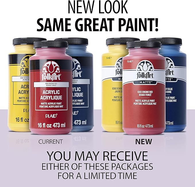 FolkArt Matte Acrylic Paint in Assorted Colors, 16 oz, Linen 16 Fl Oz