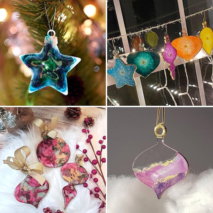 Actvty Silicone Molds - 2 Pcs Christmas Ornaments & Pendant Molds for Epoxy Resin DIY Crafts & Jewelry Xmas Decor Gift