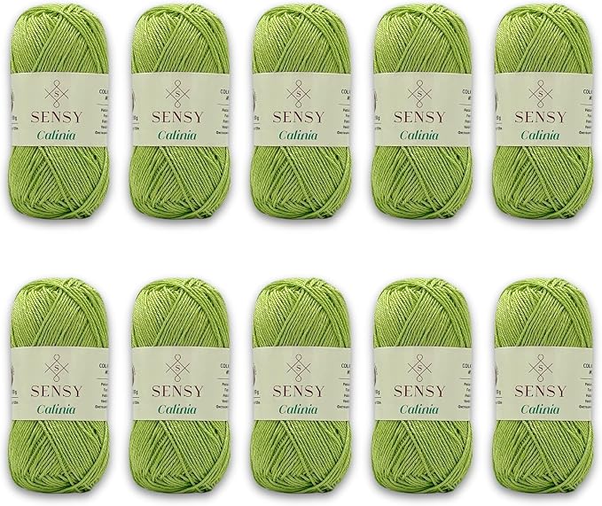 S Sensy Calinia-Mercerized Giza Cotton Yarn 10 Pack Pistachio Green 131yds