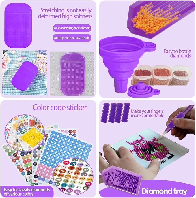DNSGOOR 244Pcs Diamond Art Accessories Kit with A3 LED Light Pad