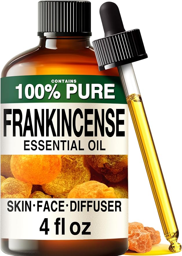 Kukka 100% Pure Frankincense Essential Oil for Skin, Diffuser, 4 Fl Oz | Undiluted Boswellia Serrata, Face, Hair, Diffuser, Aromatherapy, Massage - Steam-Distilled, Non-GMO, with Dropper
