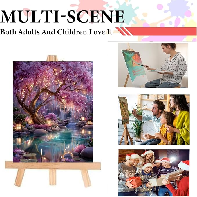 Glowing Forest Painting by Numbers Kit for Adults Beginner,15.7X19.7in | Paint by Numbers Easy,Adult Paint by Number Kits on Canvas,Acrylic Oil Number Painting for Home Wall Decor
