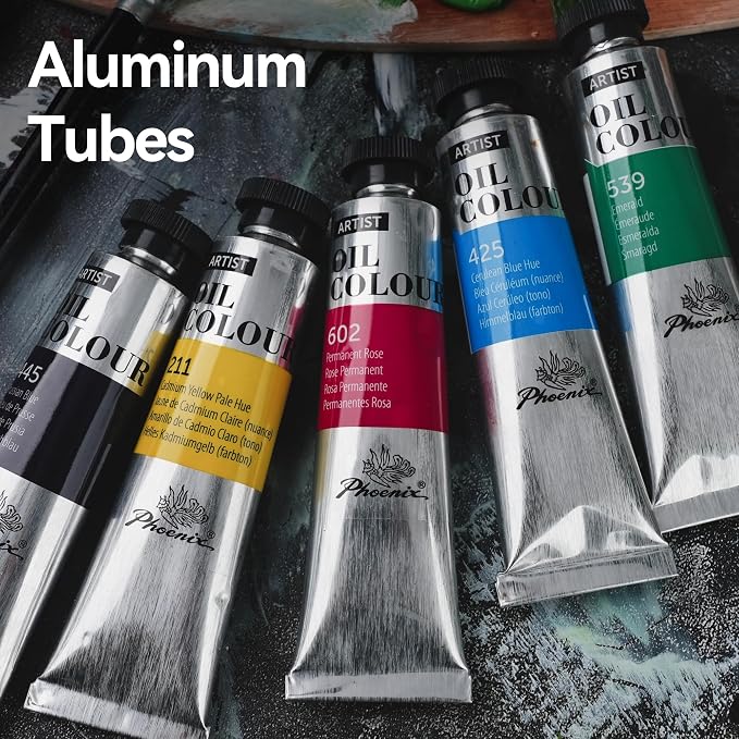 PHOENIX Raw Umber Oil Paint - 40ml / 1.35 Fl oz. Single Tube - Artist Quality Oil Based Paint for Professionals
