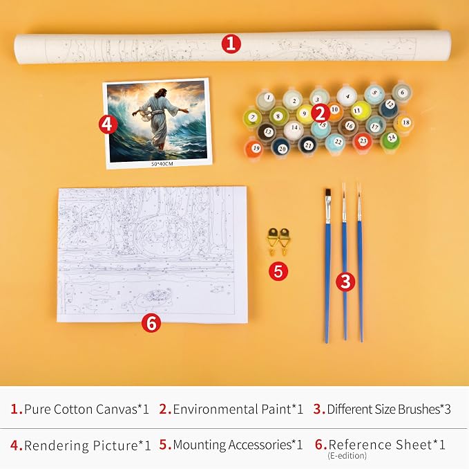 TUMOVO Paint by Numbers Kit for Adults Jesus Christ Color by Number