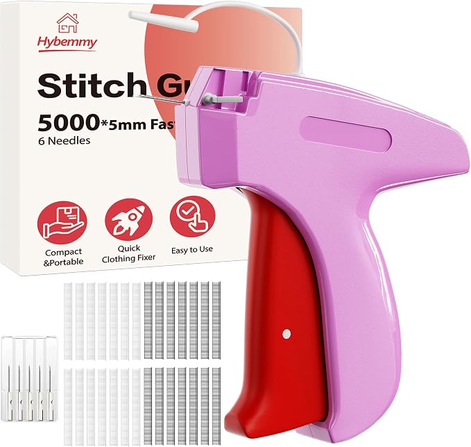 Stitch Gun for Clothes, Tagging Gun, Quick Clothing Fixer, Fuchsia