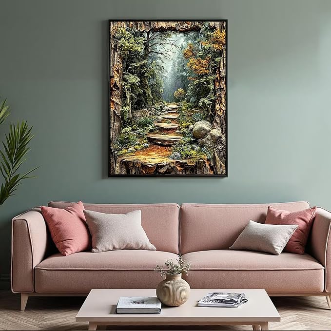 PHANTASYART Misty Forest Path Paint by Numbers Kit for Adults 16x20inch | Paint by Number Adult, Forest Nature Painting by Numbers for Adults, DIY Acrylic Painting Kits for Adults, Home Decor Gift