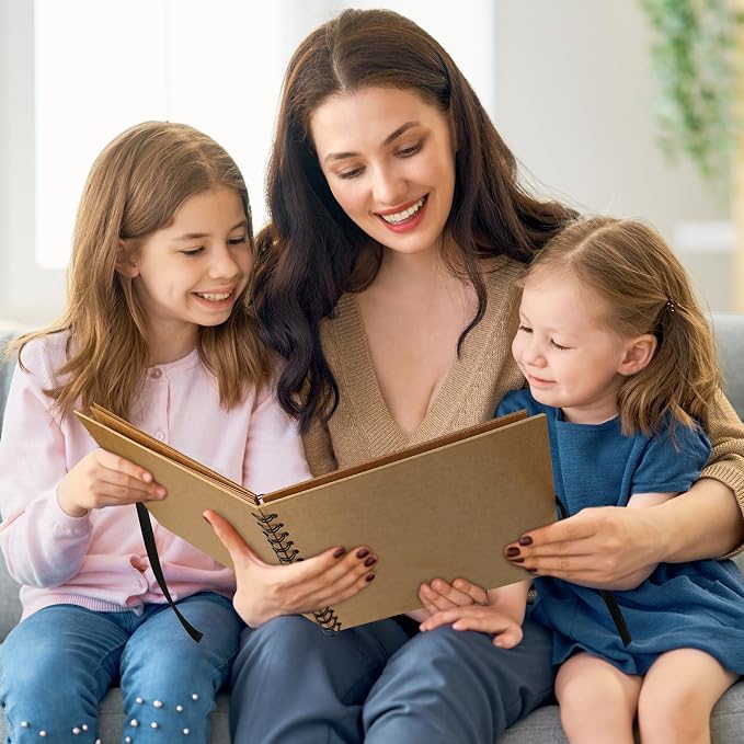 Scrapbook Photo Album DIY 10x10 Inch Thick Kraft 40 Pages Kraft