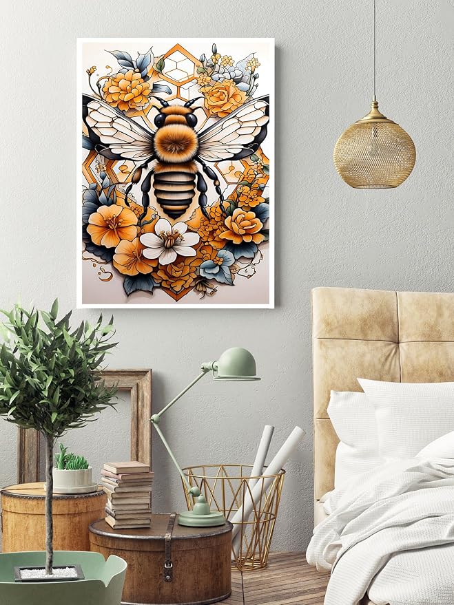 Bee Diamond Art Kits for Adults Beginners, 5D Diamond Painting for Adults