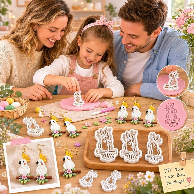 13 Pcs Easter & Whimsical Animal Polymer Clay Cutters Set - Butterfly, Unicorn & Frog Imprint Cutters for Polymer Clay Jewelry Making, Gift for Animal Lovers, Friends, Sisters & Wives