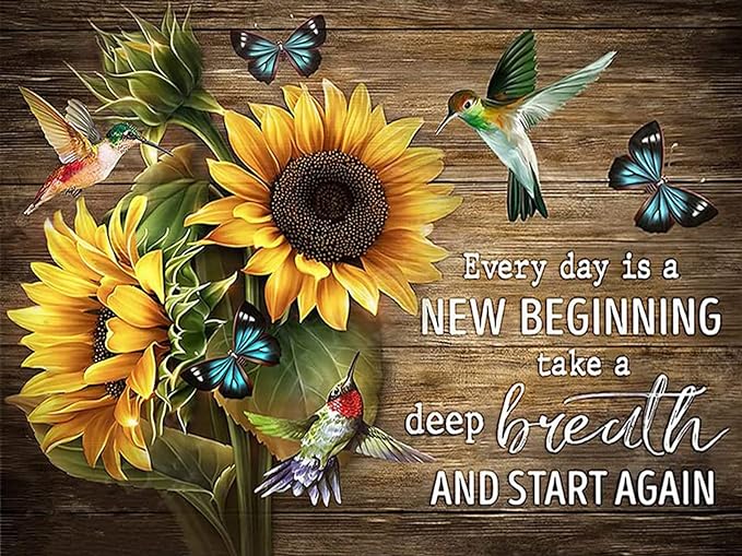 Sunflower Diamond Painting Kits for Adults - Art Beginner, 5D DIY Full Drill Dots Paintings with Diamonds Gem and Crafts Home Wall Decor 11.8x15.7inch