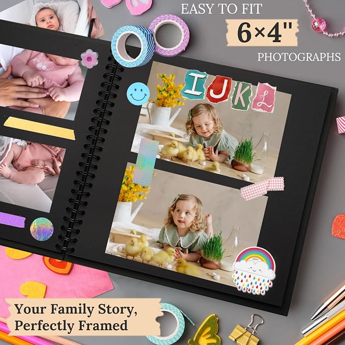 Scrapbook Photo Album 10"x10" 50 Sheets 100 Pages Hardcover Kraft Paper