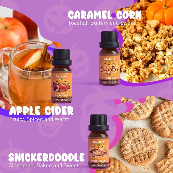 SALKING Halloween Fragrance Oils, Essential Oils Set for Diffuser for Home