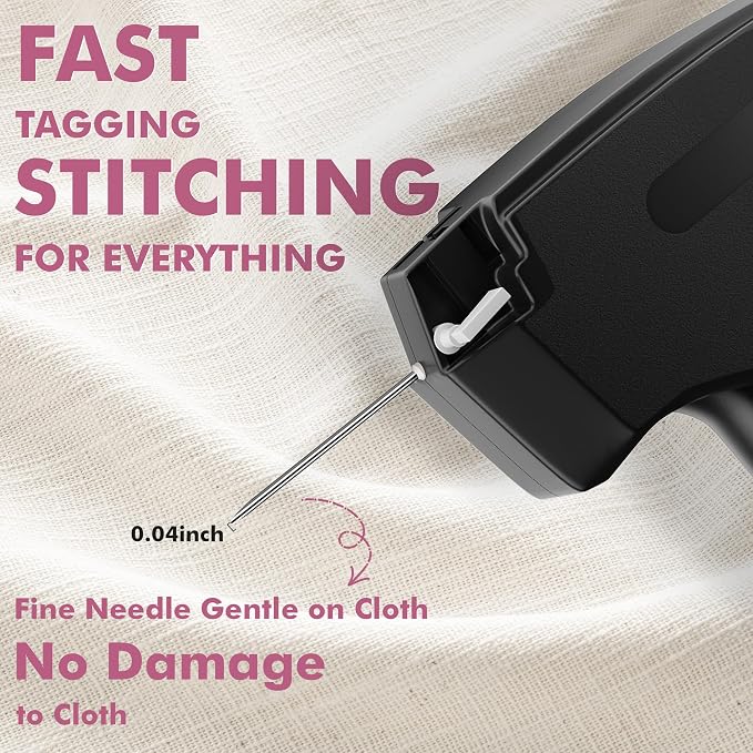 Stitch Gun for Clothes, Tagging Gun, Quick Clothing Fixer, Black