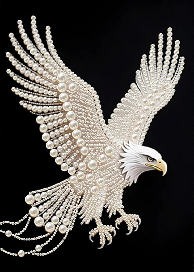 Morudeor Eagle Diamond Art Pearl Painting Kits for Adults,Special Shape Diamond Art Kits for Animal Birds, DIY 3D Plastic Pearl Painting Kit for Home Decoration 12 × 16 inch